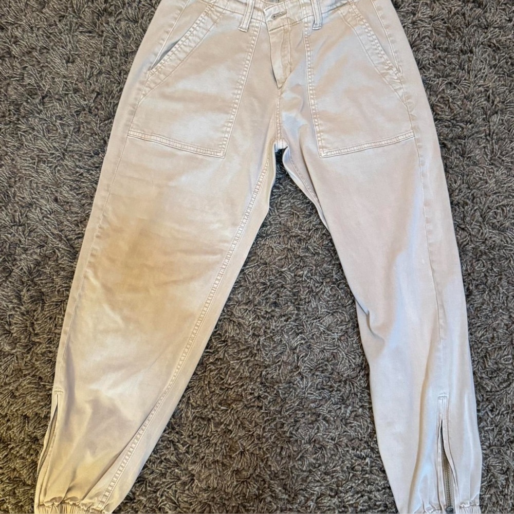 Liverpool light khaki cargo pants w/zip ankle